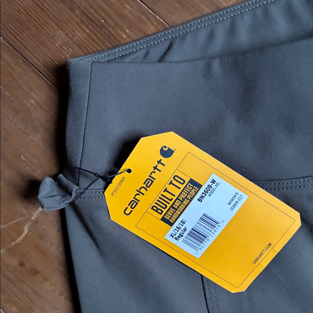 Carhartt Force Utility Leggings Women Size XL Green Fitted Flex Zip Pocket NWT